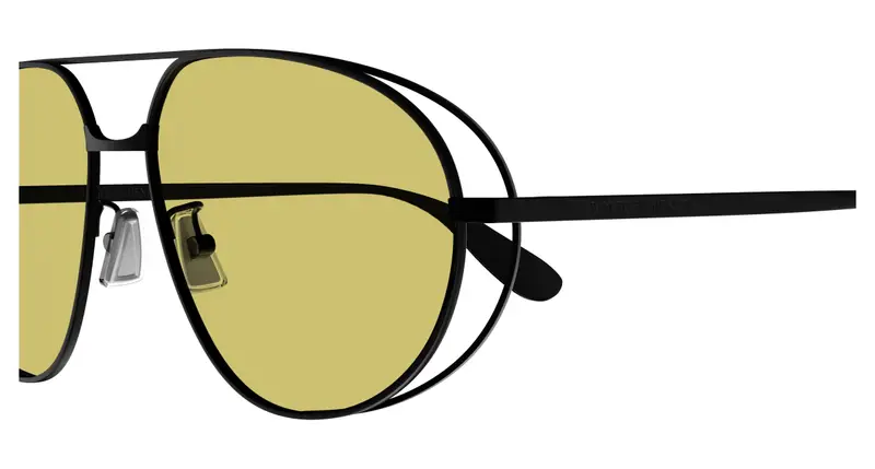 Bottega Veneta Unisex BV1344S 002 Occhiali da sole Metallo Nero Pilot miniatura 2