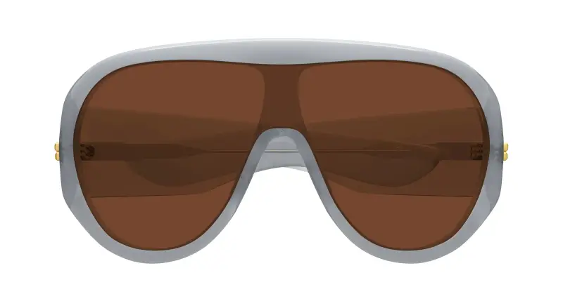 Unisex BV1345S 004 Occhiali da sole Acetato Grigio Marrone Maschera miniatura 2