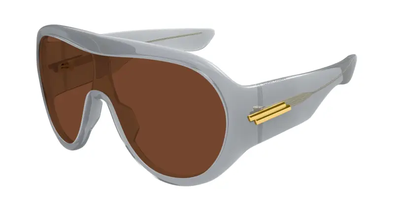 Unisex BV1345S 004 Occhiali da sole Acetato Grigio Marrone Maschera