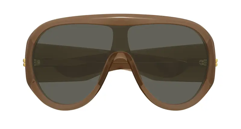 Unisex BV1345S 005 Occhiali da sole Acetato Marrone Grigio Maschera miniatura 2