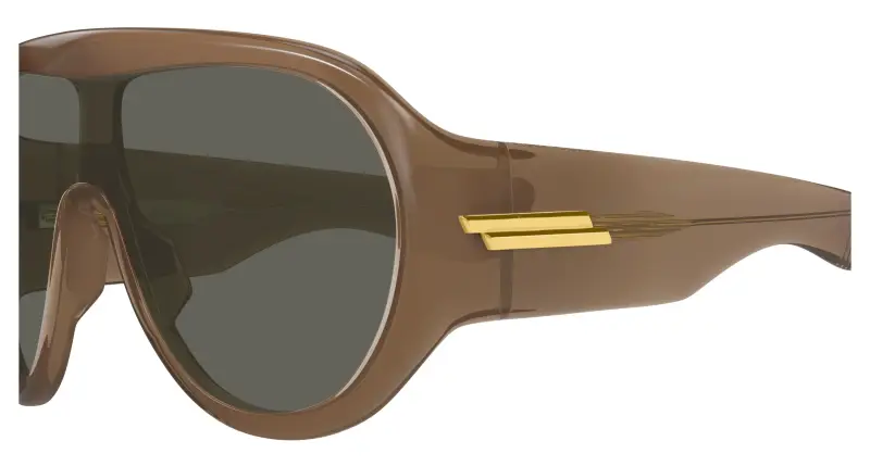 Unisex BV1345S 005 Occhiali da sole Acetato Marrone Grigio Maschera miniatura 3