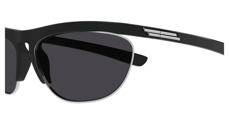 Unisex BV1348S 001 Occhiali da sole Iniettato Nero Grigio Squadrata miniatura 3