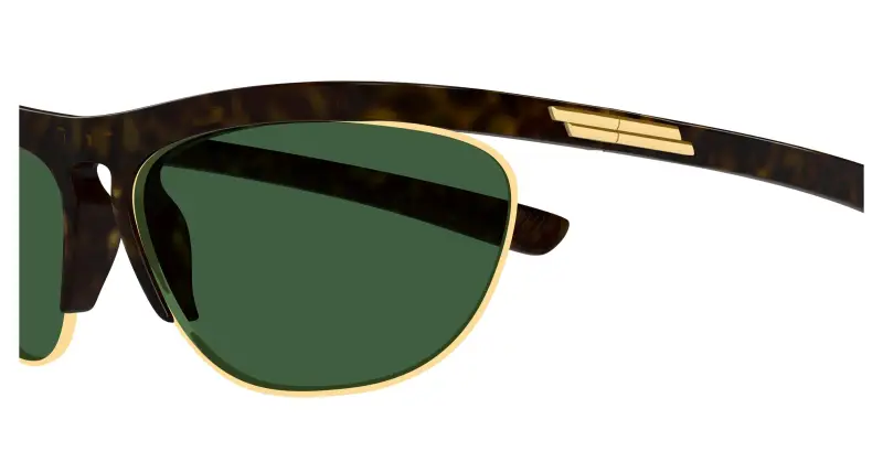 Unisex BV1348S 002 Occhiali da sole Iniettato Havana Verde Squadrata miniatura 3