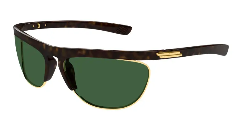 Unisex BV1348S 002 Occhiali da sole Iniettato Havana Verde Squadrata