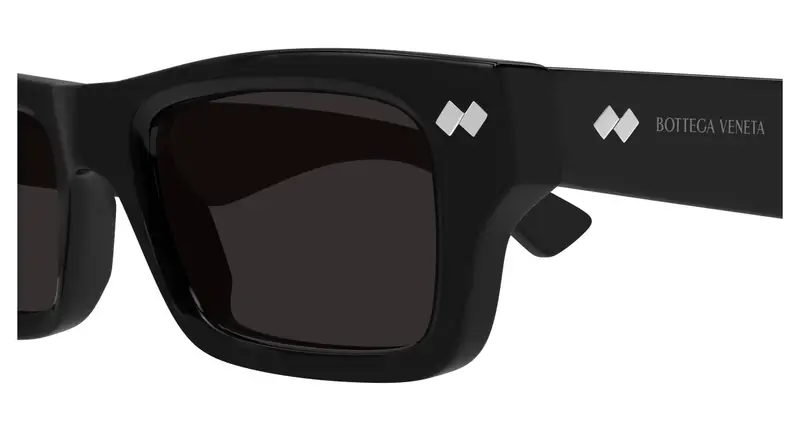 Bottega Veneta Unisex BV1351S 001 Occhiali da sole Acetato Nero Grigio Squadrata miniatura 2