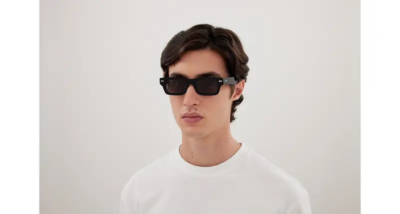 Bottega Veneta Unisex BV1351S 001 Occhiali da sole Acetato Nero Grigio Squadrata miniatura 3