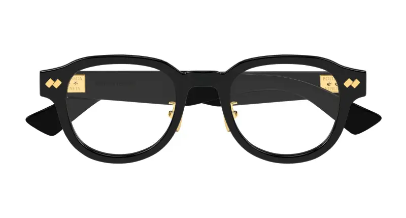 Unisex BV1355OJ 001 Montature da vista Acetato Nero Trasparente Rotonda miniatura 2