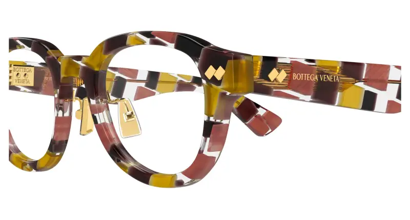 Unisex BV1355OJ 003 Montature da vista Acetato Marrone Trasparente Rotonda miniatura 3