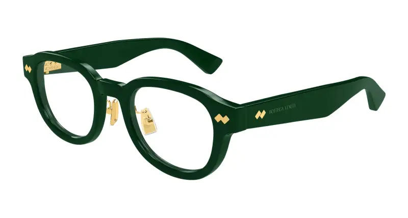 Unisex BV1355OJ 004 Montature da vista Acetato Verde Trasparente Rotonda