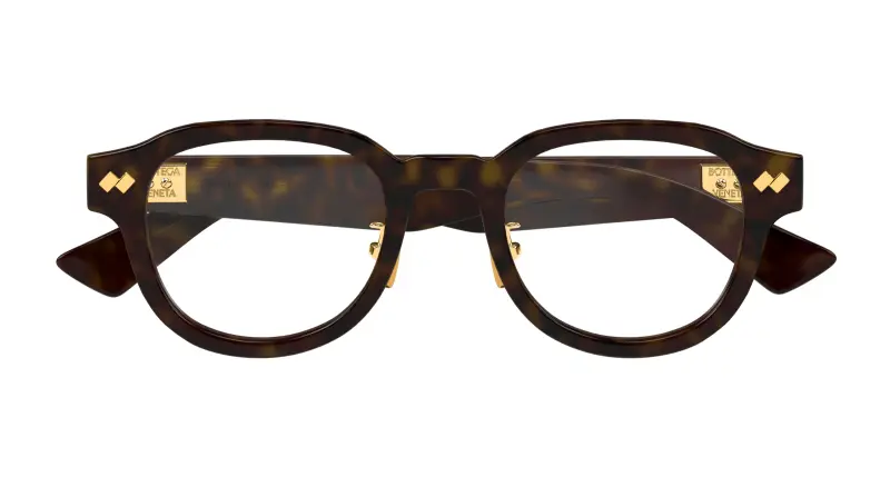 Unisex BV1355OJ 006 Montature da vista Acetato Havana Trasparente Rotonda miniatura 2