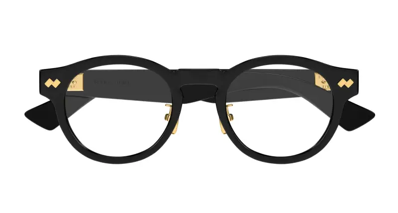 Unisex BV1356OA 001 Montature da vista Acetato Nero Trasparente Rotonda miniatura 2