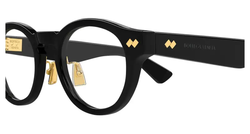 Unisex BV1356OA 001 Montature da vista Acetato Nero Trasparente Rotonda miniatura 3