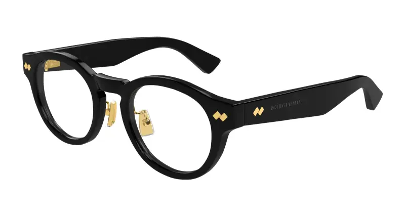 Unisex BV1356OA 001 Montature da vista Acetato Nero Trasparente Rotonda