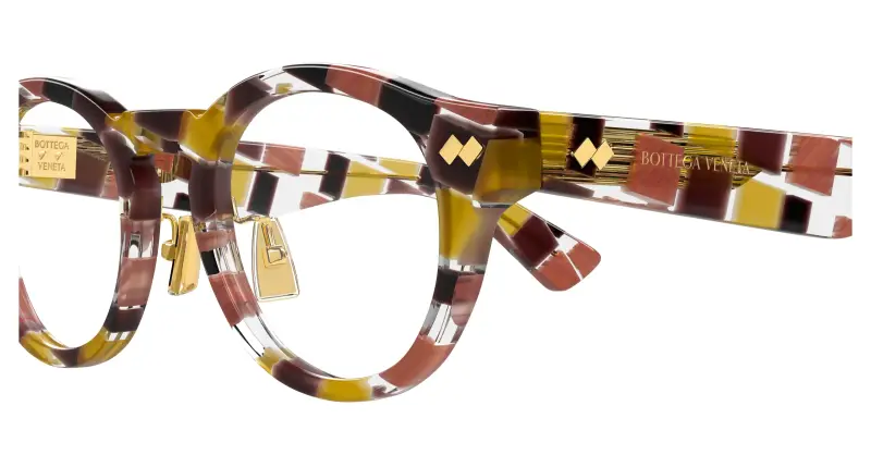 Unisex BV1356OA 003 Montature da vista Acetato Marrone Trasparente Rotonda miniatura 3