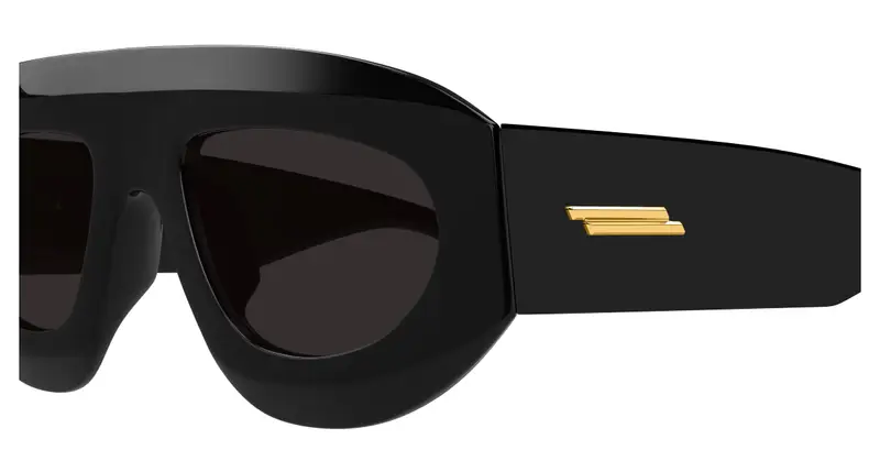 Bottega Veneta Unisex BV1358S 001 Occhiali da sole Acetato Nero Grigio Geometrica miniatura 2