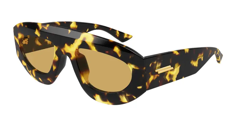 Bottega Veneta Unisex BV1358S 003 Occhiali da sole Acetato Havana Marrone Geometrica