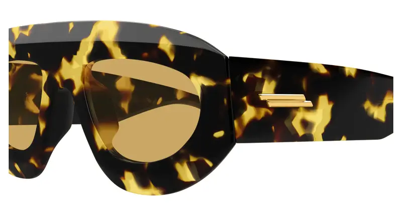 Bottega Veneta Unisex BV1358S 003 Occhiali da sole Acetato Havana Marrone Geometrica miniatura 2