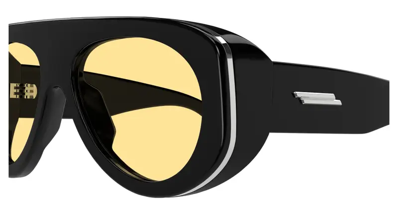 Bottega Veneta Unisex BV1362S 005 Occhiali da sole Iniettato Nero Arancione Pilot miniatura 2