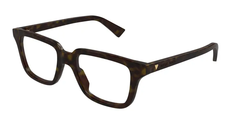 Bottega Veneta Unisex BV1365O 006 Montature da vista Acetato Havana Trasparente Squadrata