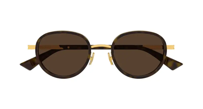 Unisex BV1372S 002 Occhiali da sole Acetato Havana Marrone Rotonda miniatura 2