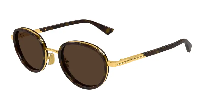 Unisex BV1372S 002 Occhiali da sole Acetato Havana Marrone Rotonda