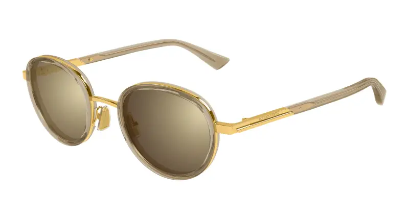 Unisex BV1372S 003 Occhiali da sole Acetato Marrone Bronzo Rotonda