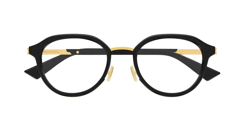Unisex BV1377OA 001 Montature da vista Acetato Nero Trasparente Rotonda miniatura 2