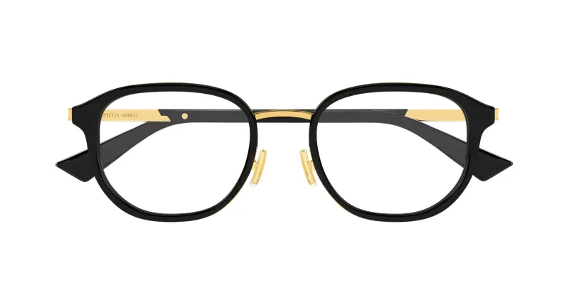 Unisex BV1378OK 001 Montature da vista Acetato Nero Trasparente Rotonda miniatura 2