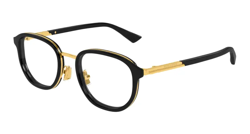 Unisex BV1378OK 001 Montature da vista Acetato Nero Trasparente Rotonda