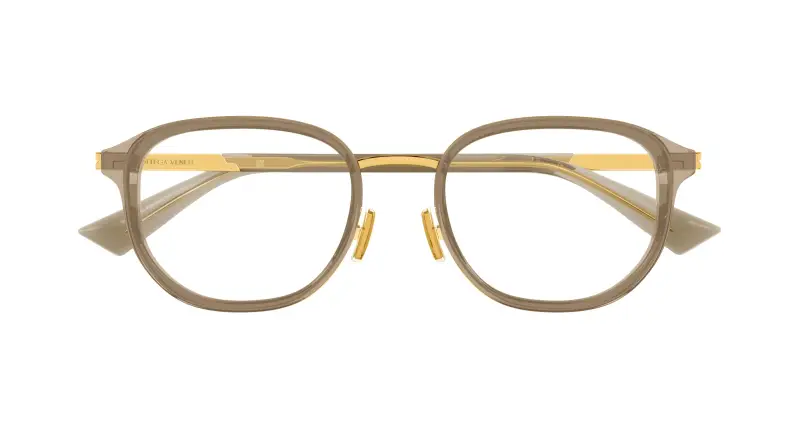 Unisex BV1378OK 003 Montature da vista Acetato Marrone Trasparente Rotonda miniatura 2