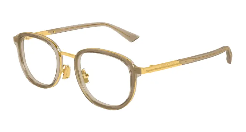 Unisex BV1378OK 003 Montature da vista Acetato Marrone Trasparente Rotonda