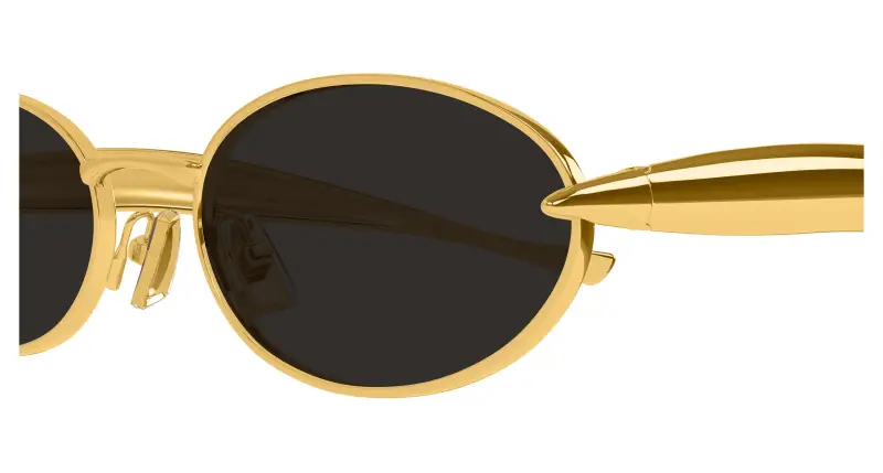 Unisex BV1386S 001 Occhiali da sole Metallo Oro Grigio Rotonda miniatura 3