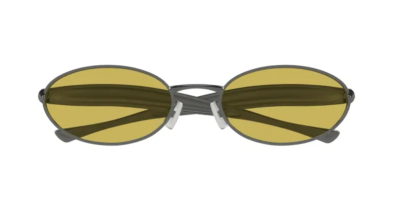 Unisex BV1386S 002 Occhiali da sole Metallo Rutenio Giallo Rotonda miniatura 2