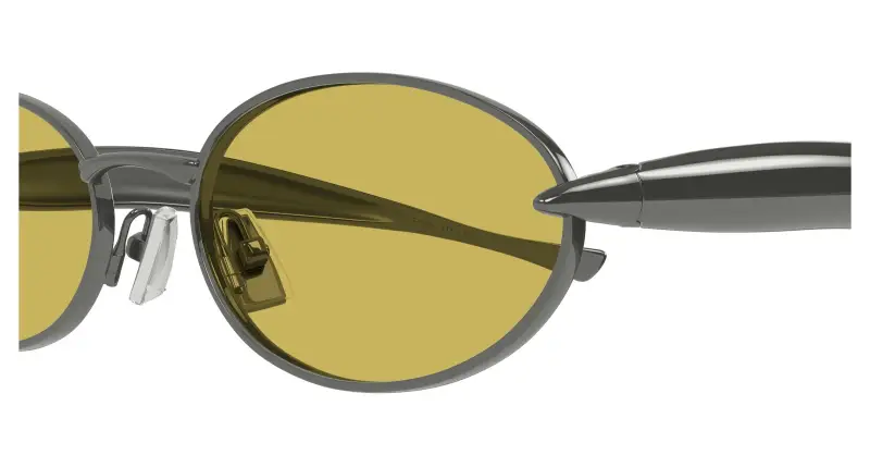 Unisex BV1386S 002 Occhiali da sole Metallo Rutenio Giallo Rotonda miniatura 3