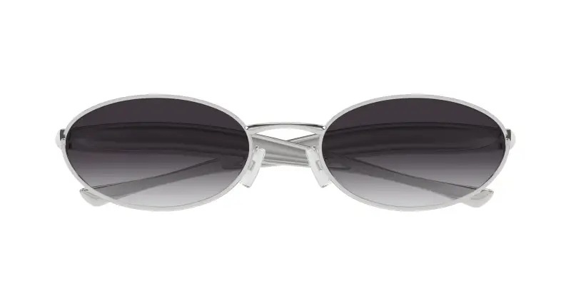 Unisex BV1386S 003 Occhiali da sole Metallo Argento Grigio Rotonda miniatura 2