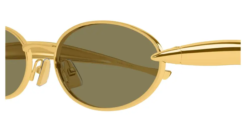 Unisex BV1386S 006 Occhiali da sole Metallo Oro Verde Rotonda miniatura 3