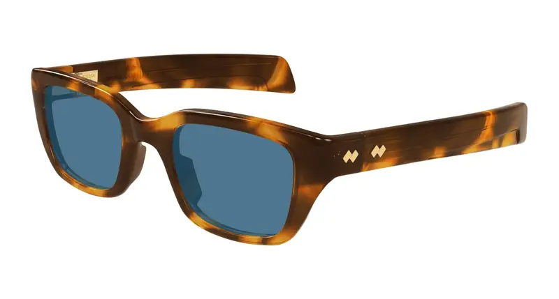 Bottega Veneta Unisex BV1393S 006 Occhiali da sole Acetato Havana Blu Squadrata