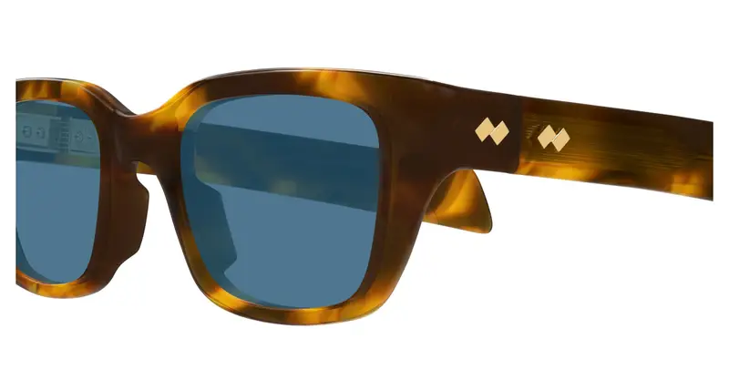 Bottega Veneta Unisex BV1393S 006 Occhiali da sole Acetato Havana Blu Squadrata miniatura 2