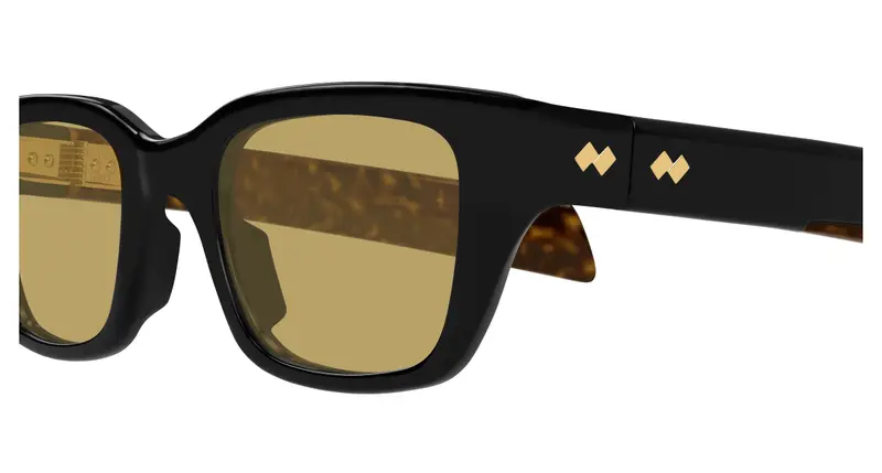 Bottega Veneta Unisex BV1393S 009 Occhiali da sole Acetato Nero Verde Squadrata miniatura 2