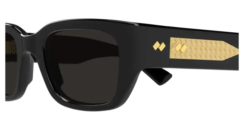 Unisex BV1401SA 001 Occhiali da sole Acetato Nero Grigio Squadrata miniatura 3