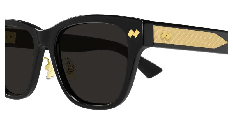 Unisex BV1402SK 001 Occhiali da sole Acetato Nero Grigio Squadrata miniatura 3