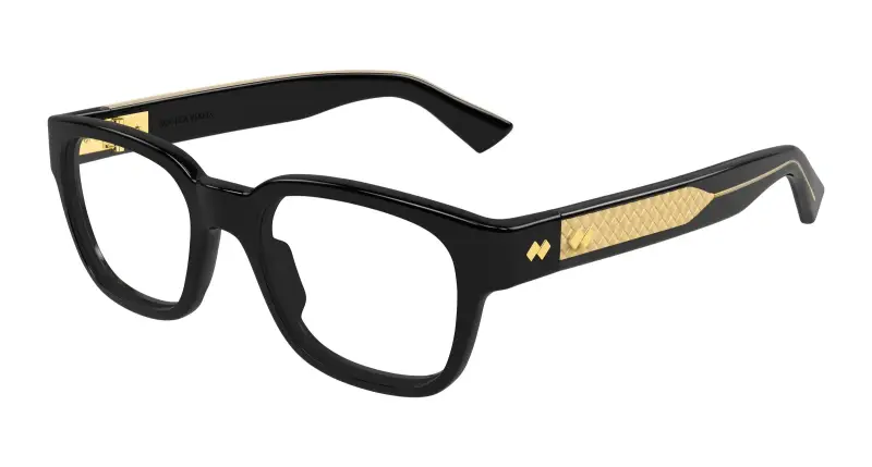 Unisex BV1403O 001 Montature da vista Acetato Nero Trasparente Squadrata