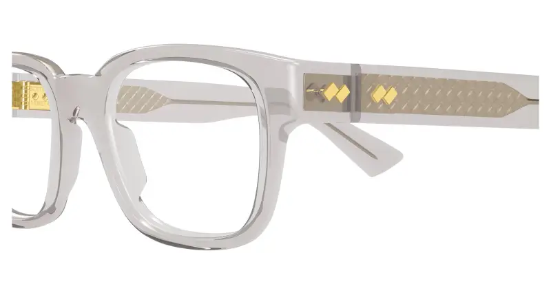 Unisex BV1403O 004 Montature da vista Acetato Grigio Trasparente Squadrata miniatura 3