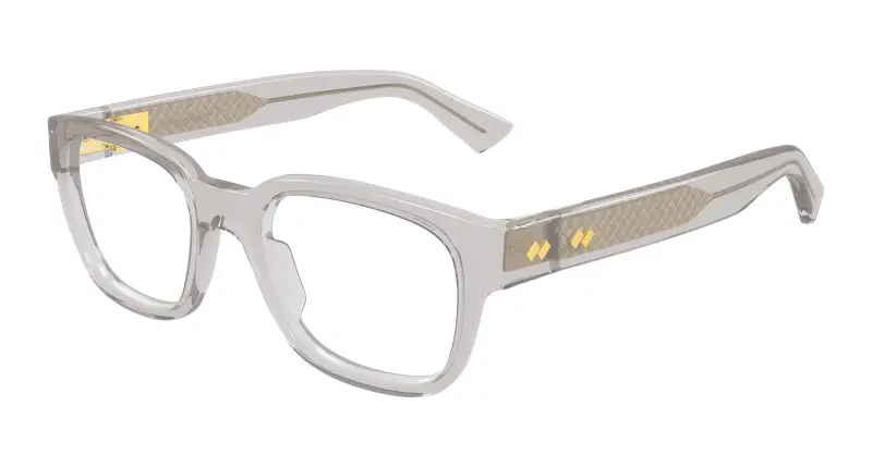 Unisex BV1403O 004 Montature da vista Acetato Grigio Trasparente Squadrata