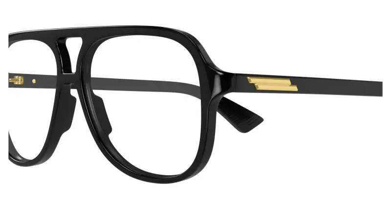 Unisex BV1417O 001 Montature da vista Acetato Nero Trasparente Pilot miniatura 3