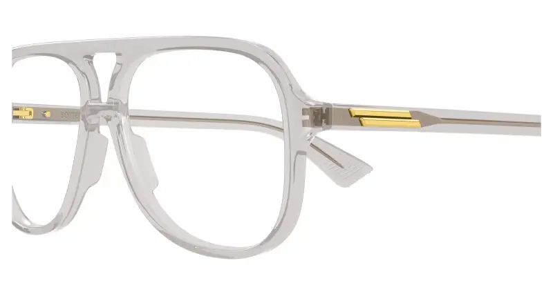 Unisex BV1417O 003 Montature da vista Acetato Grigio Trasparente Pilot miniatura 3