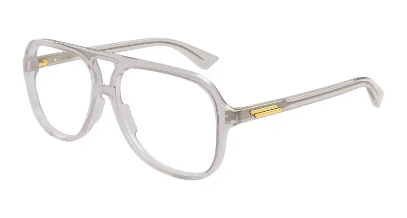 Unisex BV1417O 003 Montature da vista Acetato Grigio Trasparente Pilot