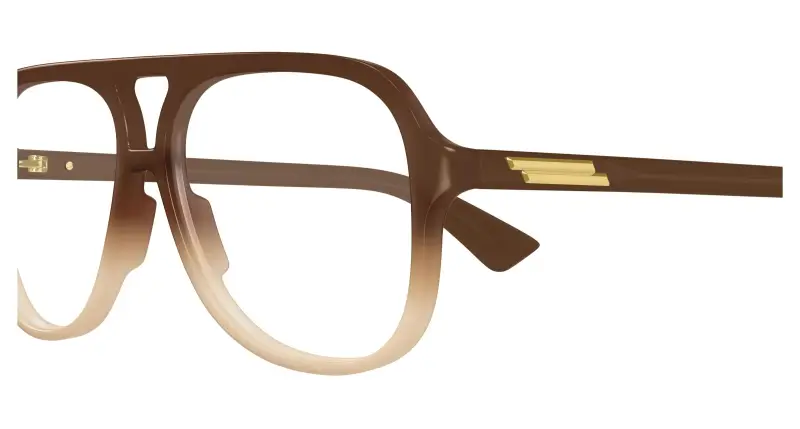 Unisex BV1417O 004 Montature da vista Acetato Marrone Trasparente Pilot miniatura 3