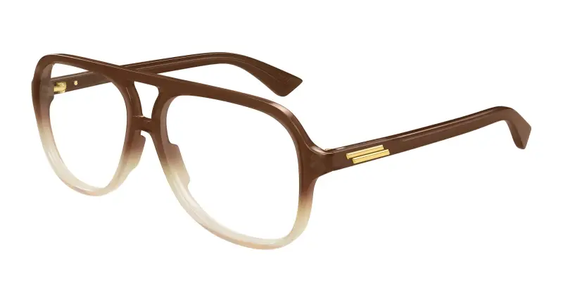 Unisex BV1417O 004 Montature da vista Acetato Marrone Trasparente Pilot