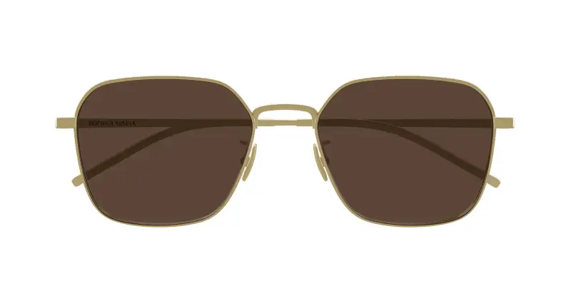 Unisex BV1422SA 001 Occhiali da sole Titanio Bronzo Marrone Rotonda miniatura 2